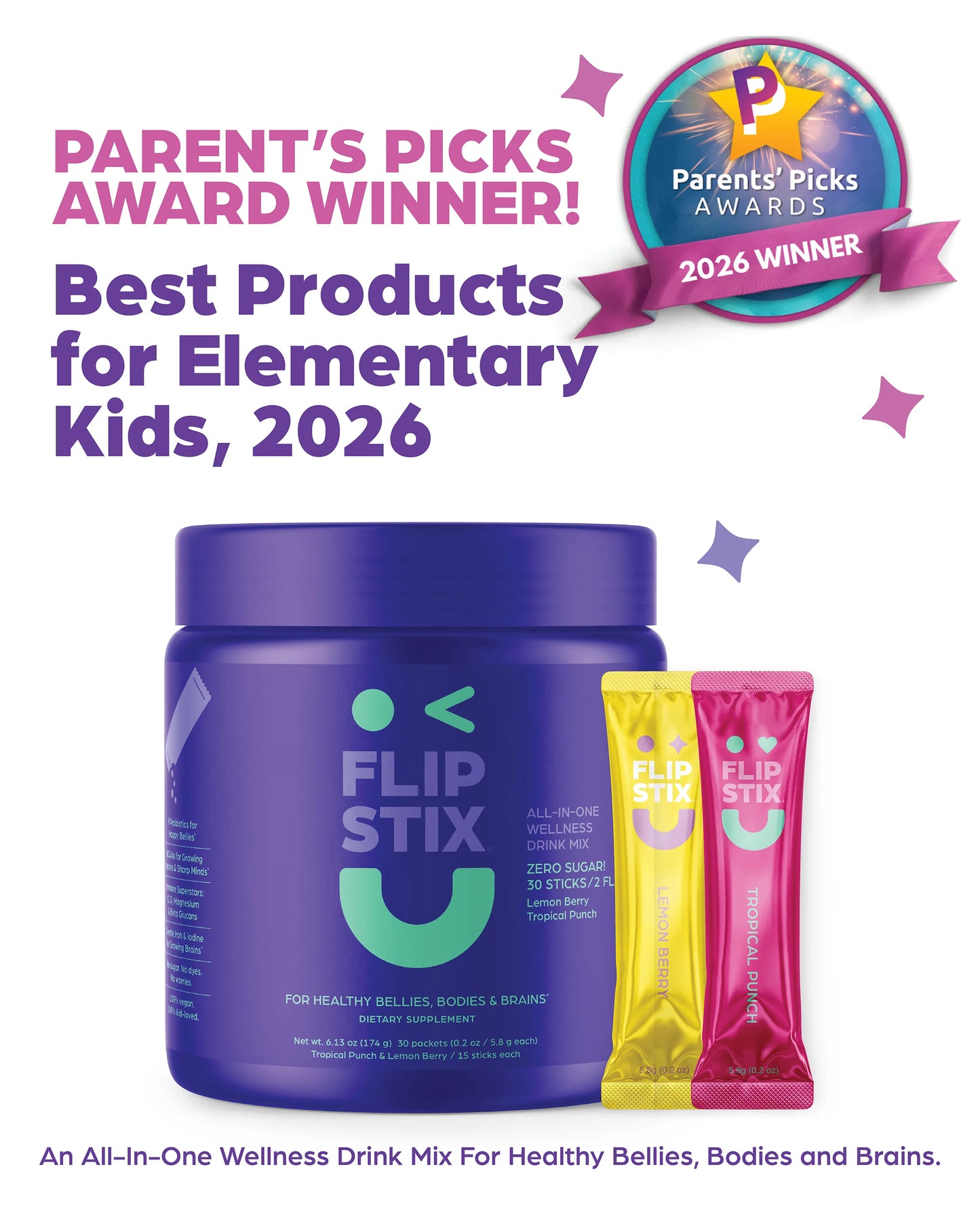 FLIP STIX Daily Wellness Drink For Kids